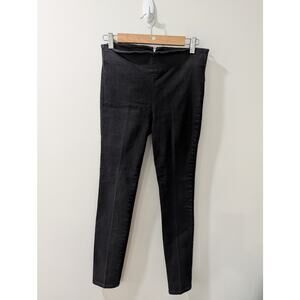 Veronica Beard Washed Black Back Zipper Pull On Pants